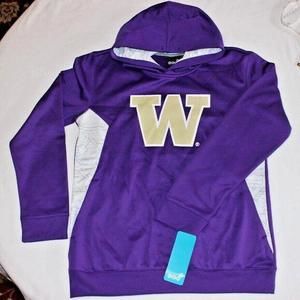 Vibrant Purple and Gray Hoodie with Cream Logo